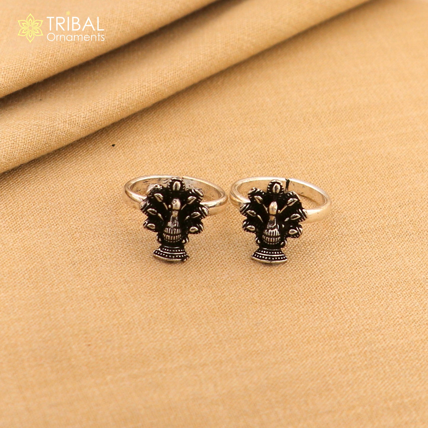 925 sterling silver handmade fabulous dancing peacock design toe ring band tribal belly dance vintage style ethnic jewelry ytr30 - TRIBAL ORNAMENTS