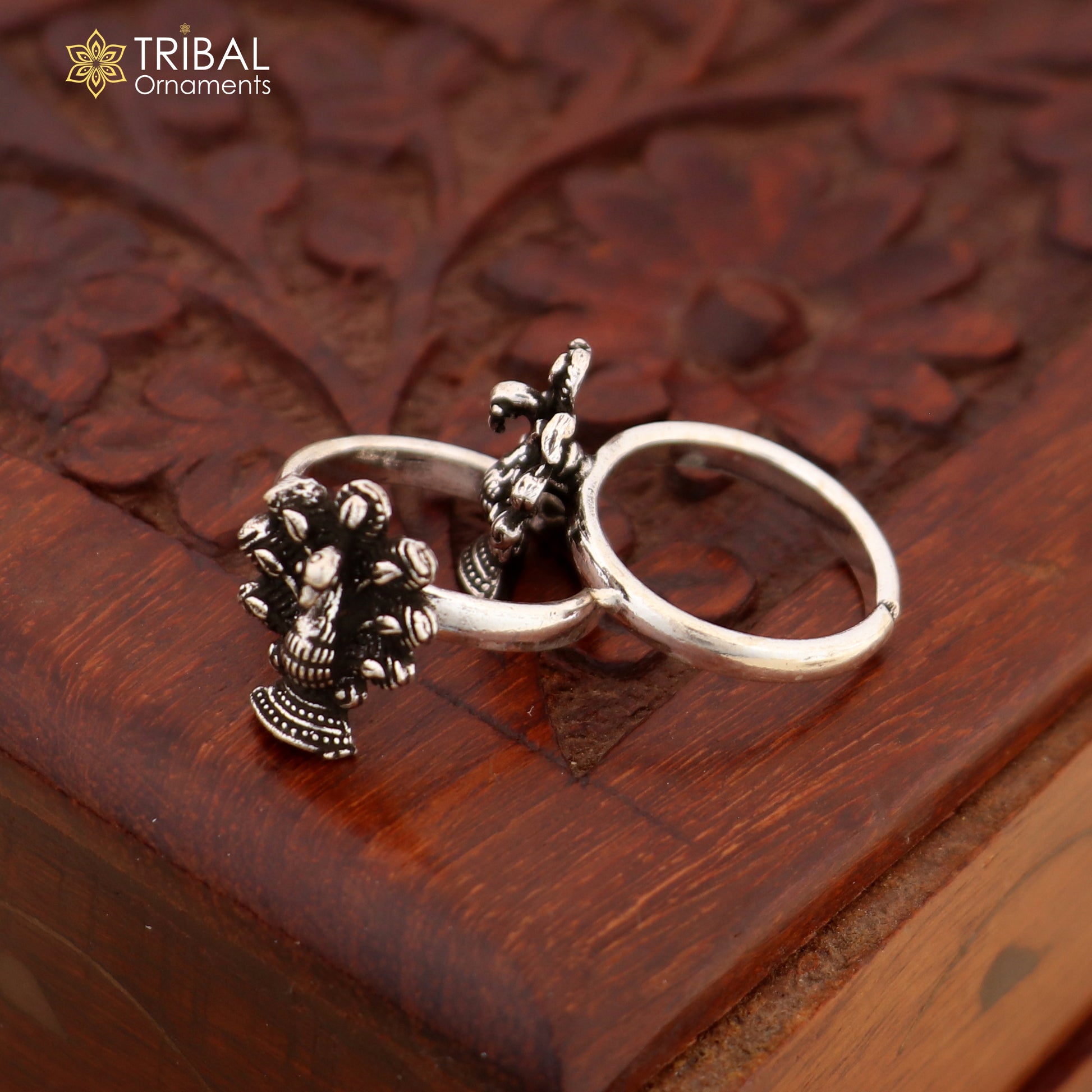 925 sterling silver handmade fabulous dancing peacock design toe ring band tribal belly dance vintage style ethnic jewelry ytr30 - TRIBAL ORNAMENTS