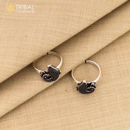 925 sterling silver handmade fabulous peacock design toe ring band tribal belly dance vintage style ethnic jewelry ytr38 - TRIBAL ORNAMENTS