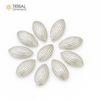 lot 5 pieces Sterling silver handmade puja article, pure silver dry fruit, silver almond puja,gift for idols God, best puja temple art su944 - TRIBAL ORNAMENTS