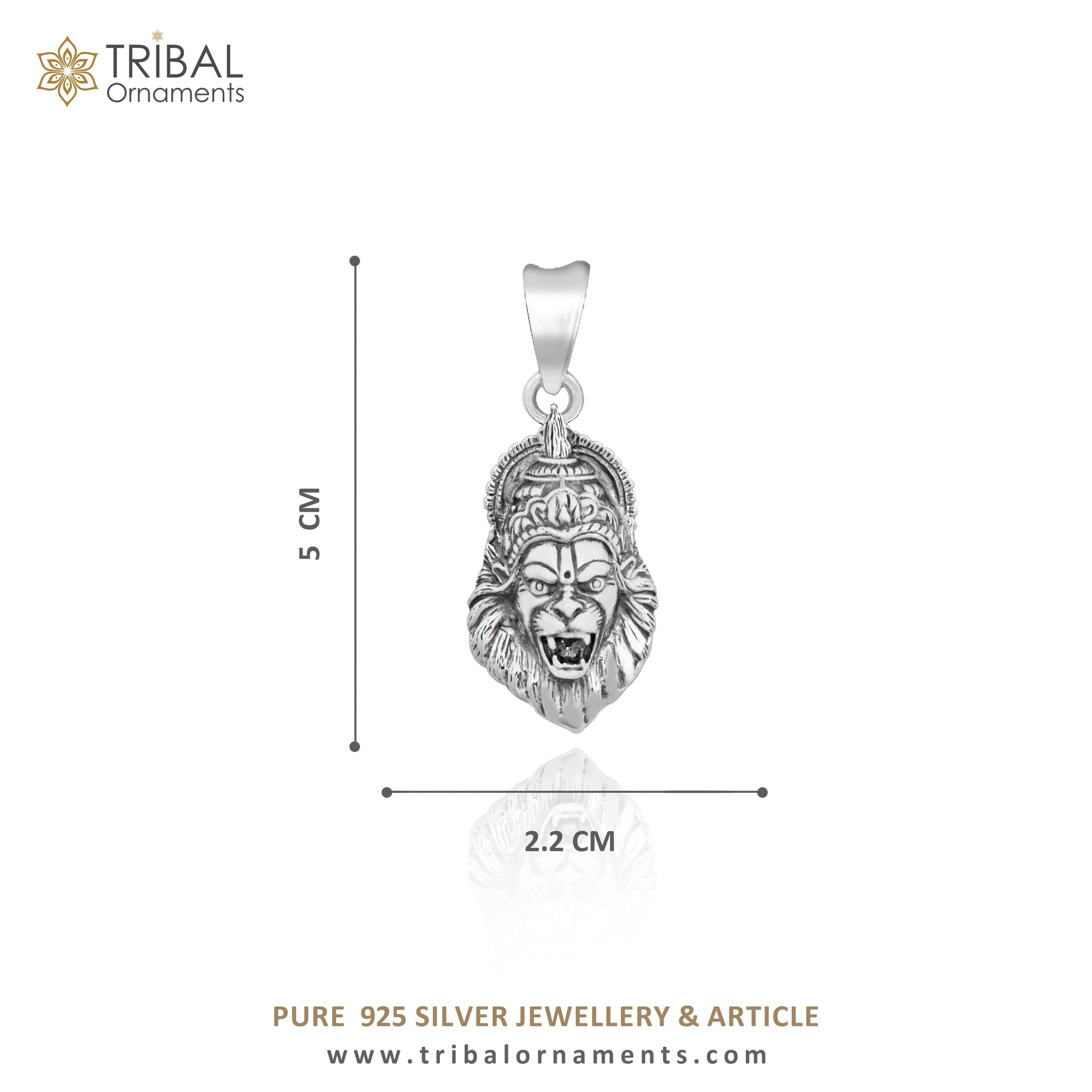 925 silver Vishnu Narsimha pendant featuring a detailed idol design, oxidized finish, perfect for stylish gifting or daily wear.