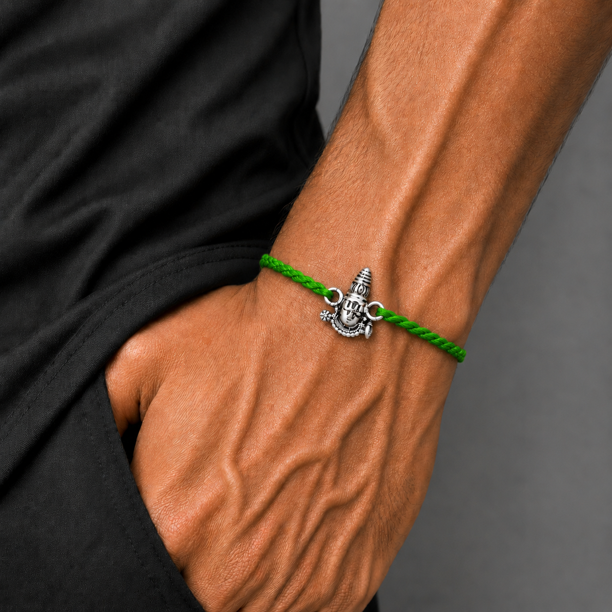 925 Sterling silver Lord Tirupati bala ji / Venkateswara design thread rakhi bracelet rk356
