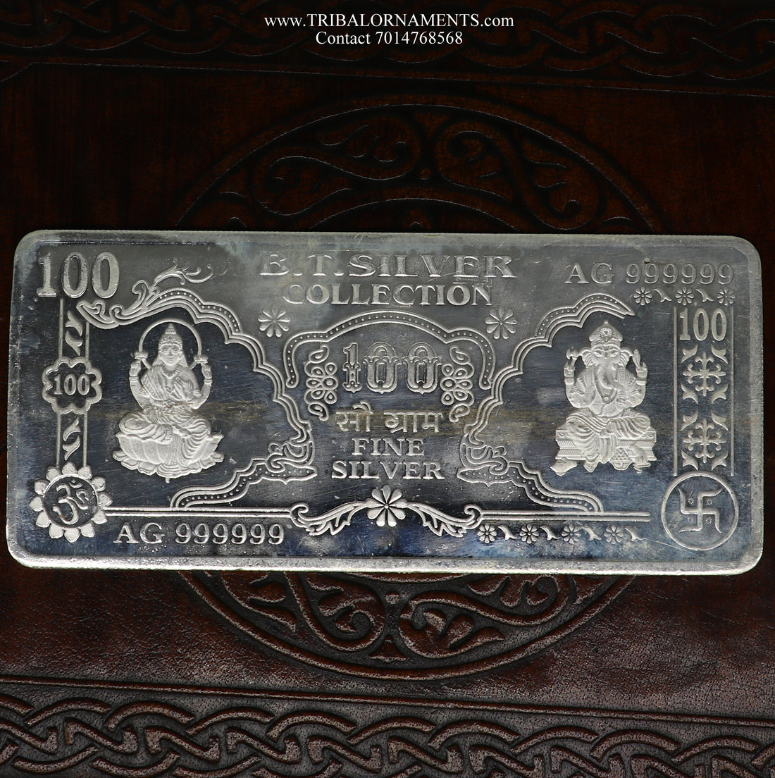 pure  92.5 Purity | Silver Note | Silver bar of 5g, 10g, 20g, 100g | Silver Bar Pure for diwali. - TRIBAL ORNAMENTS