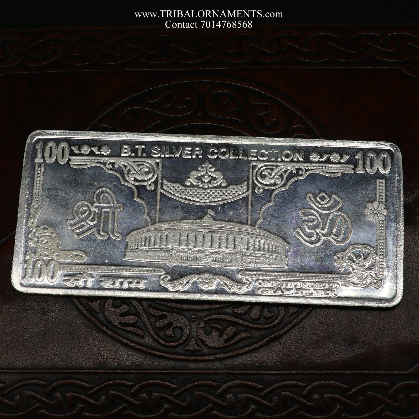 pure  92.5 Purity | Silver Note | Silver bar of 5g, 10g, 20g, 100g | Silver Bar Pure for diwali. - TRIBAL ORNAMENTS