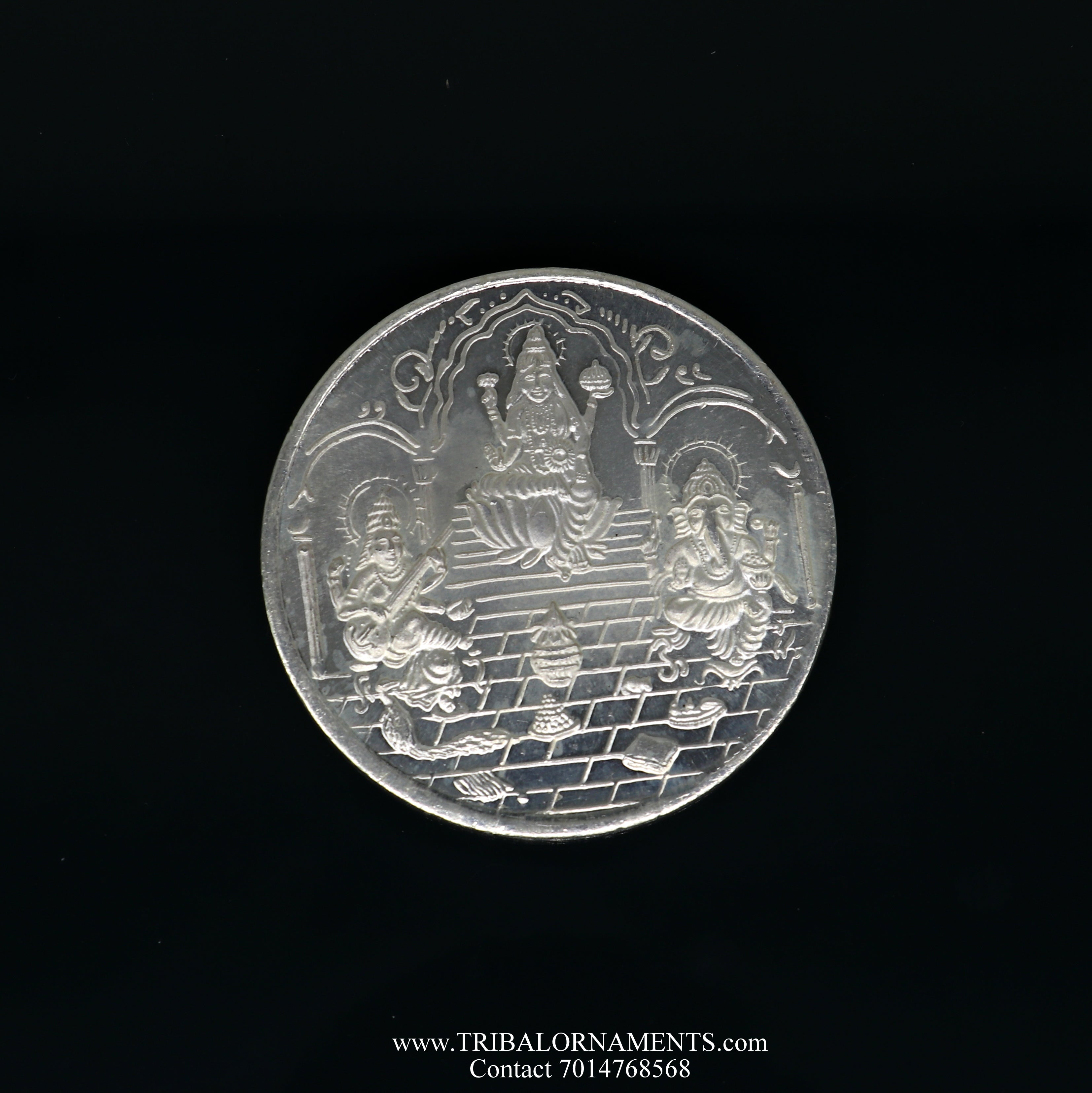 0866 Silver color Coin for Gift & Pooja (Metal is not silver) — DeoDap