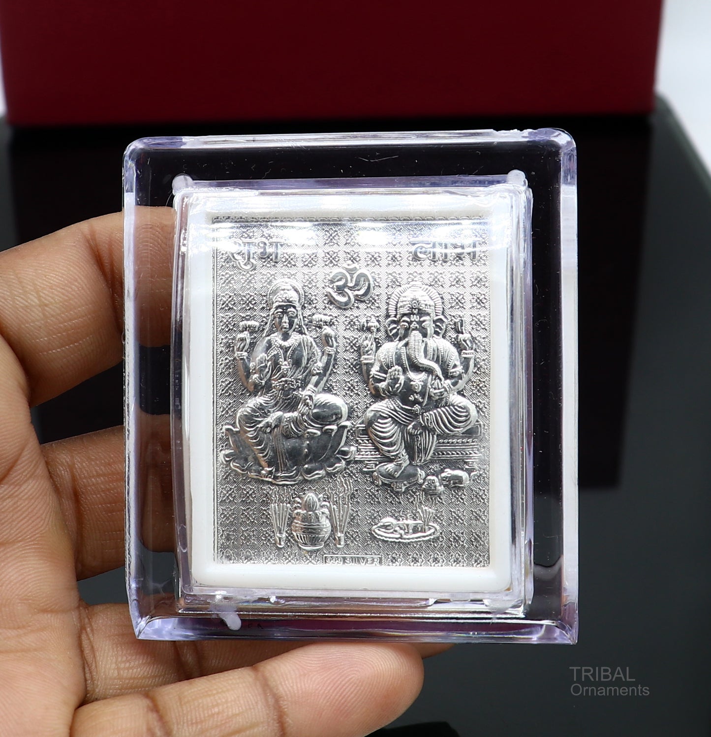 925 sterling silver lord ganesha and saraswati frame, best puja article, low price puja article wedding return gif frm7 - TRIBAL ORNAMENTS