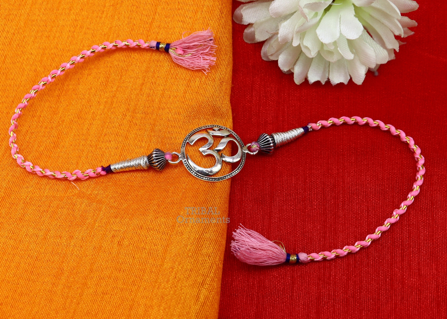 925 sterling silver handmade AUM design Rakhi Bracelet, amazing stylish gift for Rakshabandhan rk40 - TRIBAL ORNAMENTS