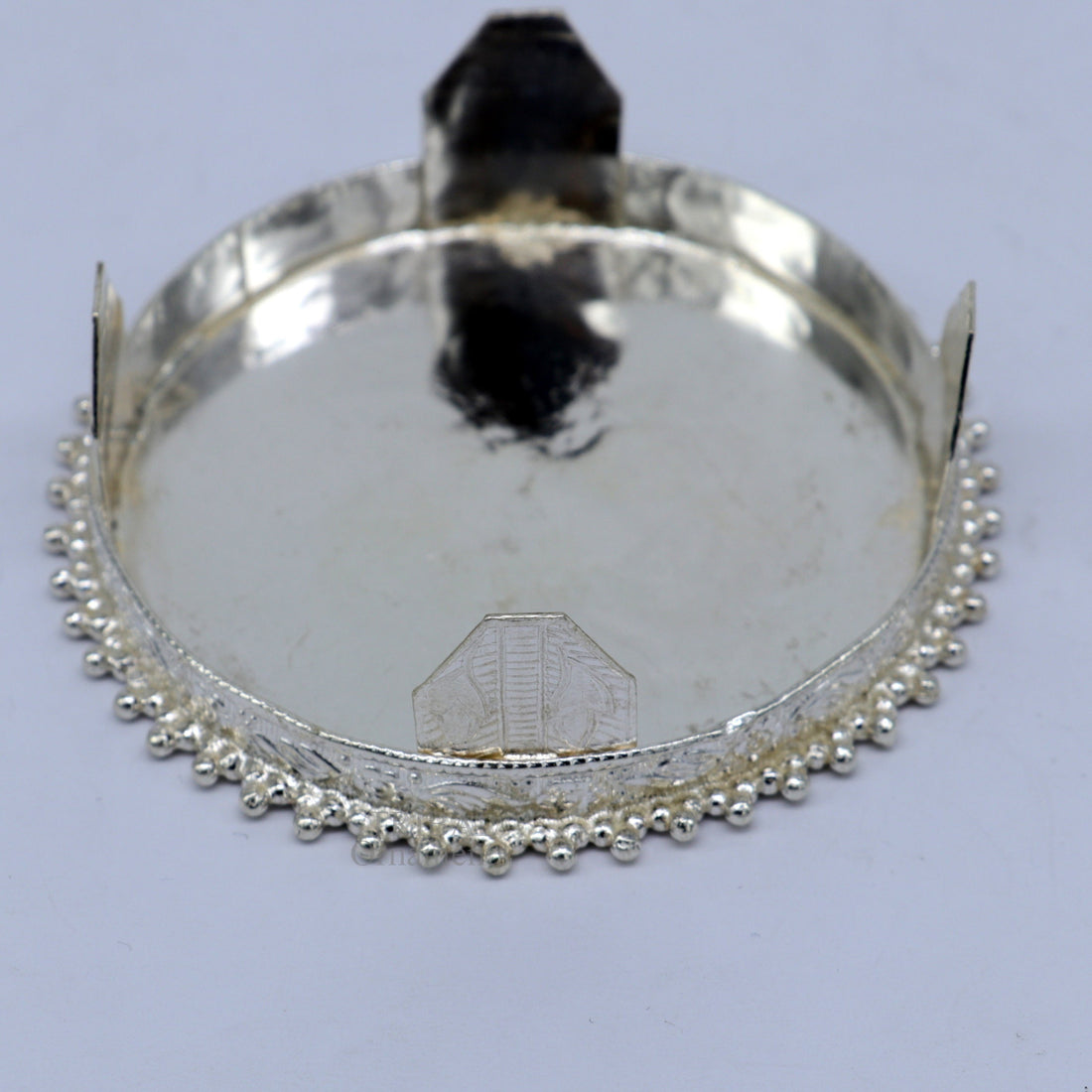 Vintage design Sterling silver handmade customize small oval shape table/bazot/chouki, excellent home puja utensils temple art su427 - TRIBAL ORNAMENTS