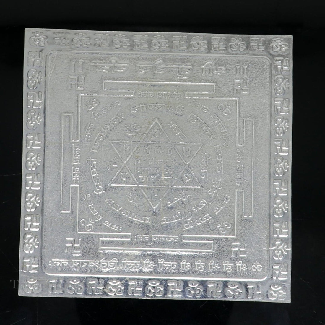 pure silver Shri kuber Yantram, idol kubera Yantra, god yantram for home temple puja, silver puja articles su547 - TRIBAL ORNAMENTS