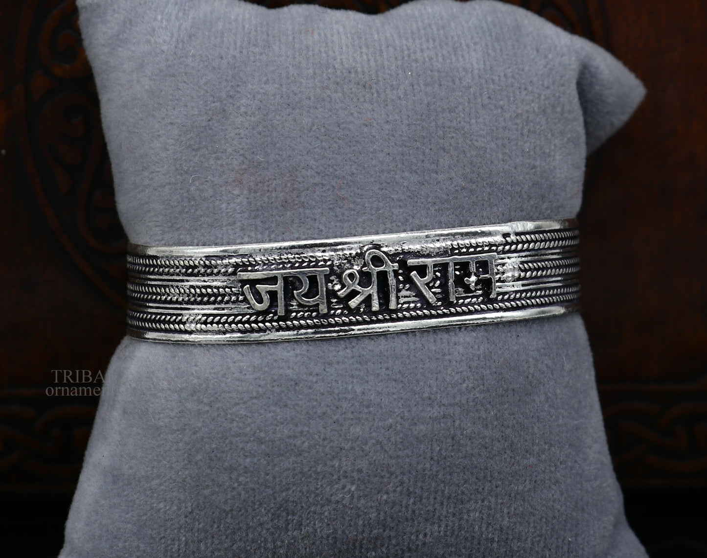 Vintage customized design 925 sterling silver handmade adjustable "Jai Shri Ram" mantra bangle cuff kada, personalized tribal jewelry cuff55 - TRIBAL ORNAMENTS