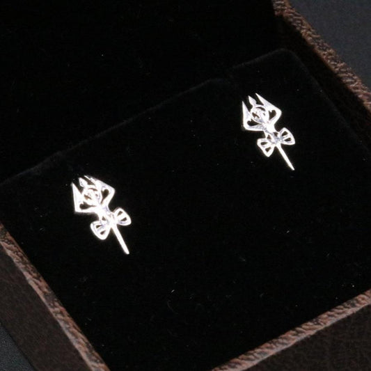 INDIAN LORD RAMA STUD 925 SILVER STUD EARRINGS MARYADA PURSHOTAM KING RAMA S-131 - TRIBAL ORNAMENTS