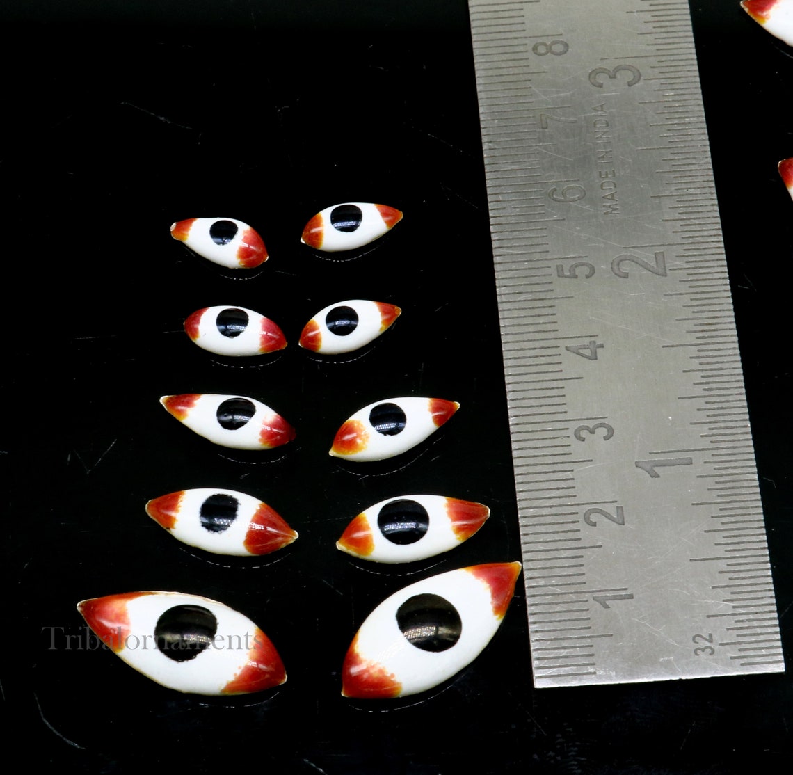 925 sterling silver handmade eyes for statues or sculpture, best eyes for idol statues, deities sculptures, temple articles su560 - TRIBAL ORNAMENTS