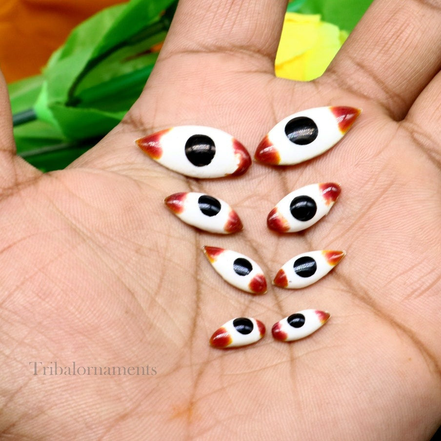 925 sterling silver handmade eyes for statues or sculpture, best eyes for idol statues, deities sculptures, temple articles su560 - TRIBAL ORNAMENTS