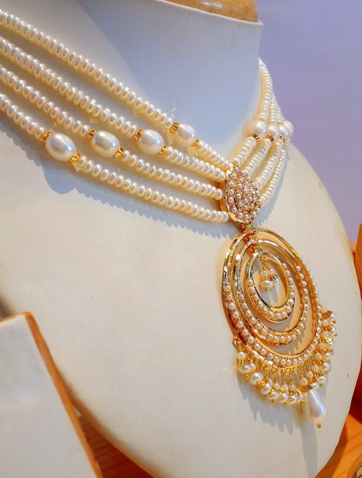 Pearl Necklace Set Designs in Gold - Dhanalakshmi Jewellers
