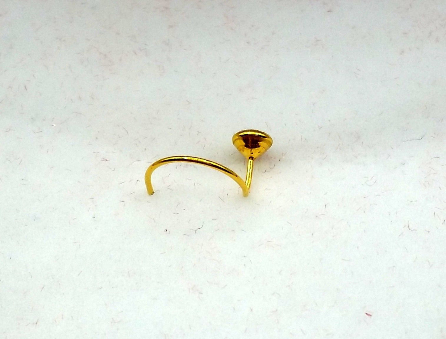 5 MM 18k Gold Nose Pin india white stone simple design Best price Nose Ring Piercing Stud - TRIBAL ORNAMENTS