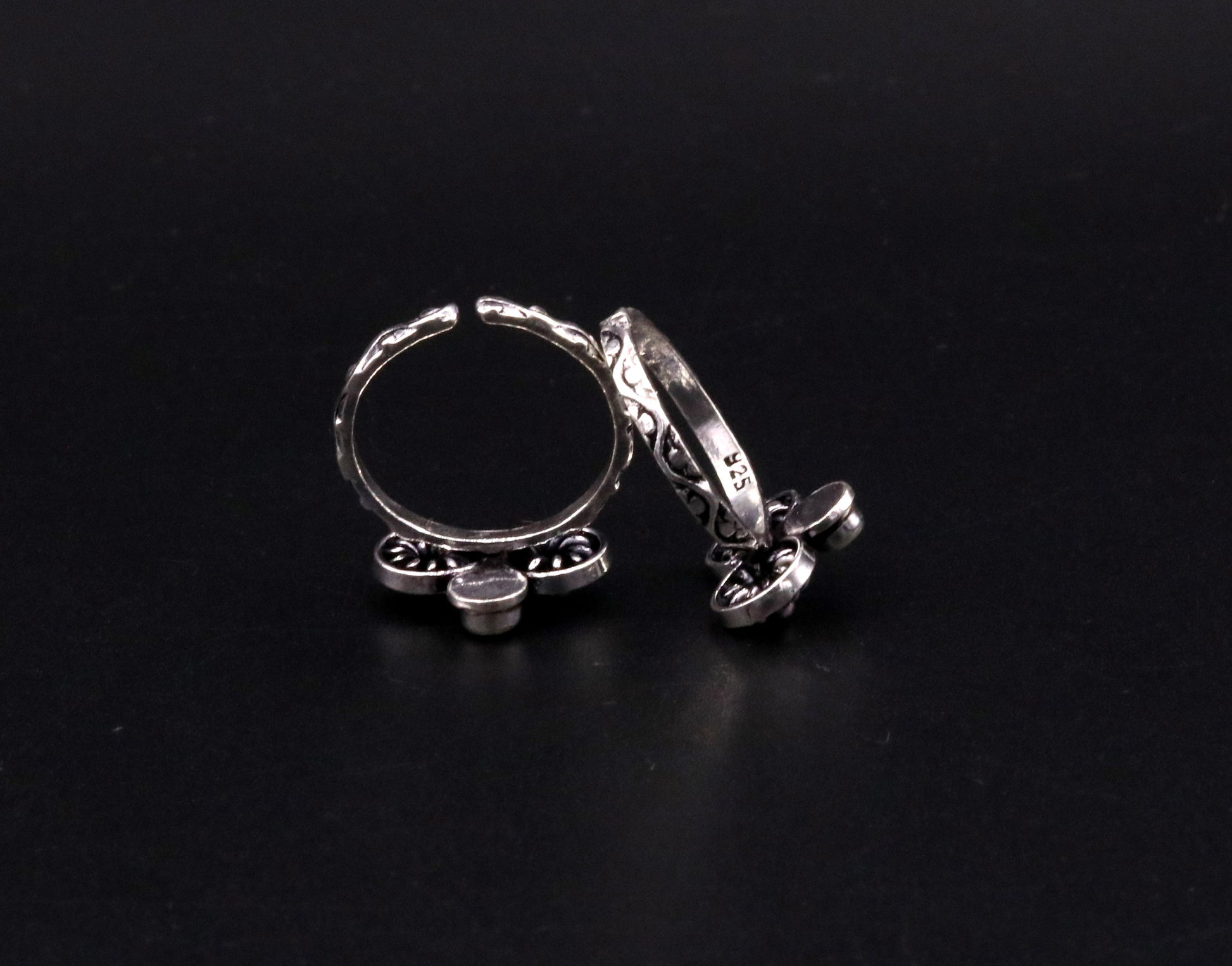Indian vintage belly dance handmade top class design  925 sterling silver belly dace tribal toe ring jewelry from rajasthan India ntr-06 - TRIBAL ORNAMENTS