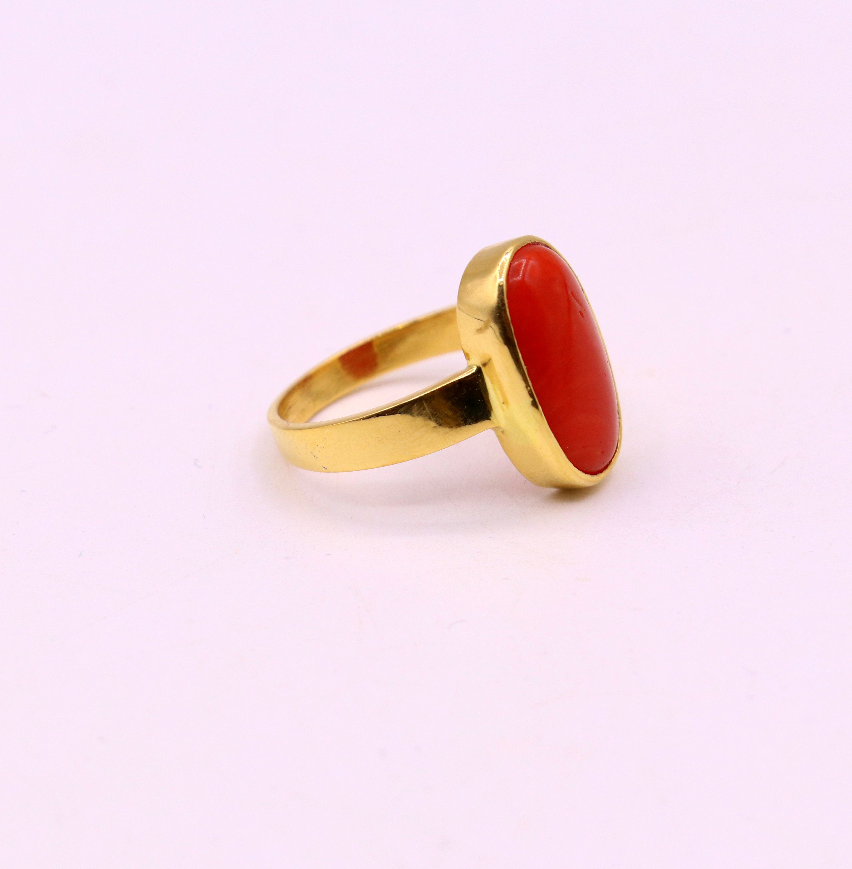 Amazon.com: Natural Rare 14 Carat Australian Big Red Coral Mens Plain Heavy  Ring Sterling Silver 925 Handmade Marjan Ring Gift for Him Religious Ring  (15.75) : Handmade Products