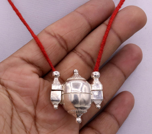 Vintage design solid silver lord Shiva Lingam box amulet container pendant Shiva lingam casket box mantra box tribal customized jewelry sa07 - TRIBAL ORNAMENTS