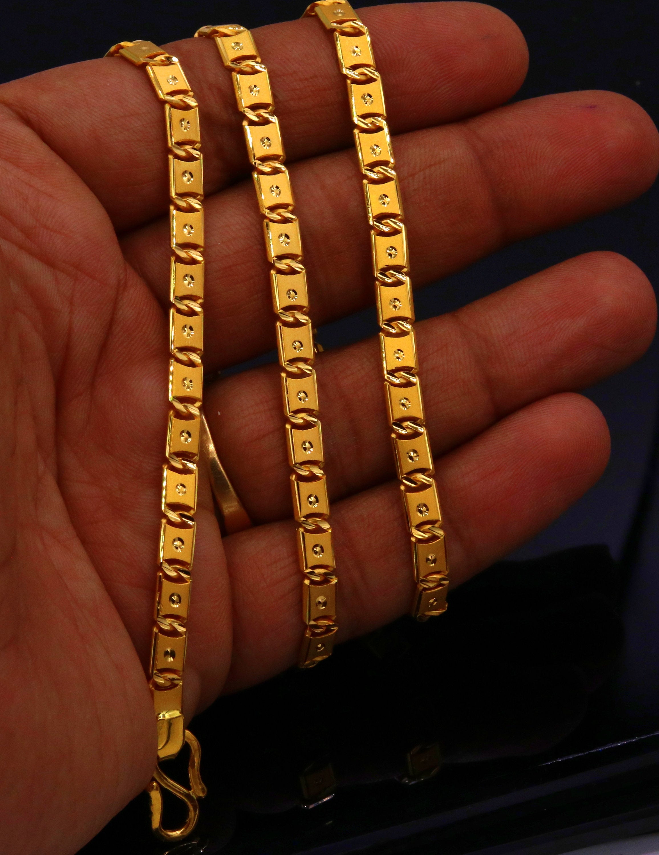 14K Yellow Gold Hand-Polished Figaro Link Bracelet, Length 8 | Orin  Jewelers | Northville, MI