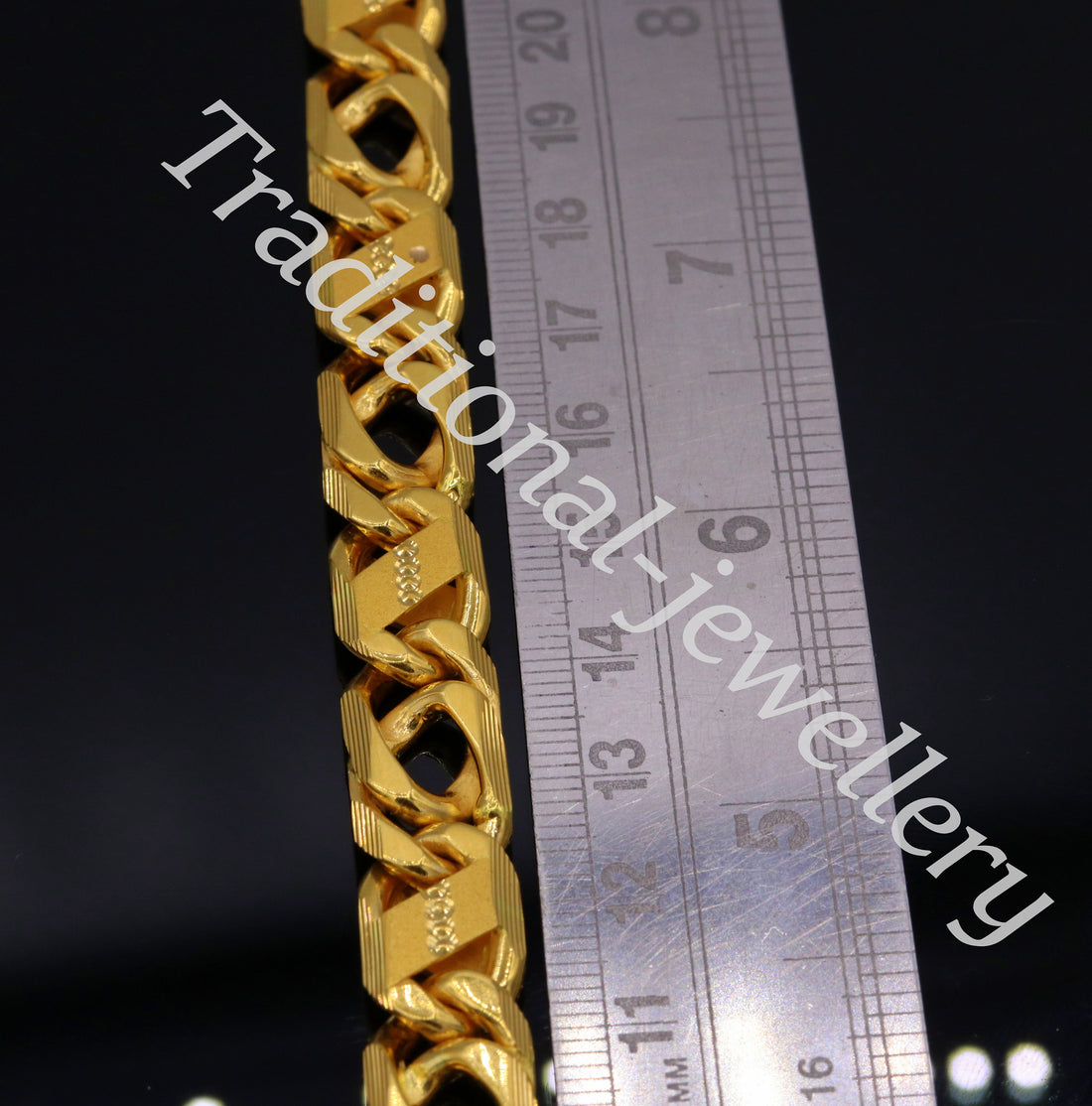 Traditional navabi chain style 22kt yellow gold handmade fabulous men's bracelet gifting jewelry - TRIBAL ORNAMENTS