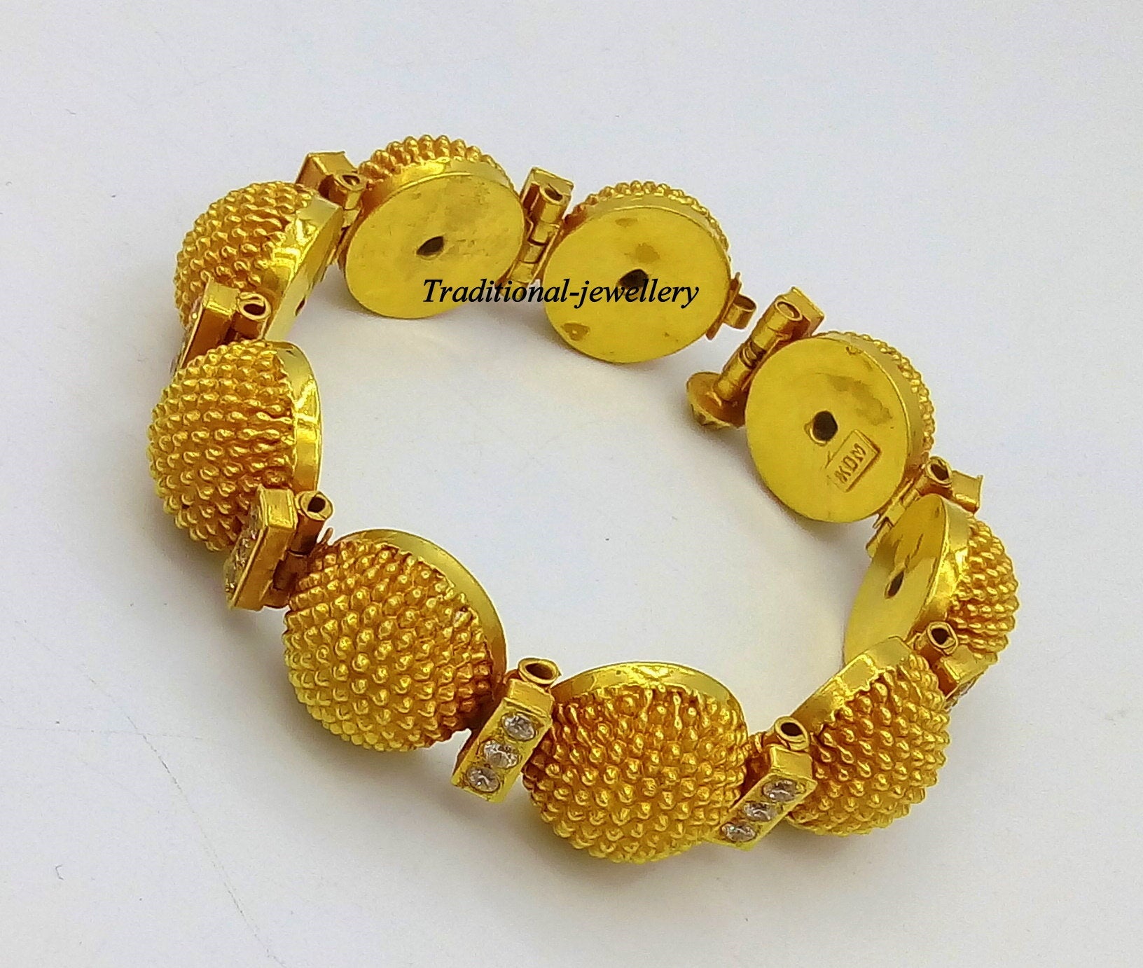 22k yellow gold handmade Top class rajasthani bangle bracelet Gajara traditional wedding anniversary party belly dance jewelry g03 - TRIBAL ORNAMENTS