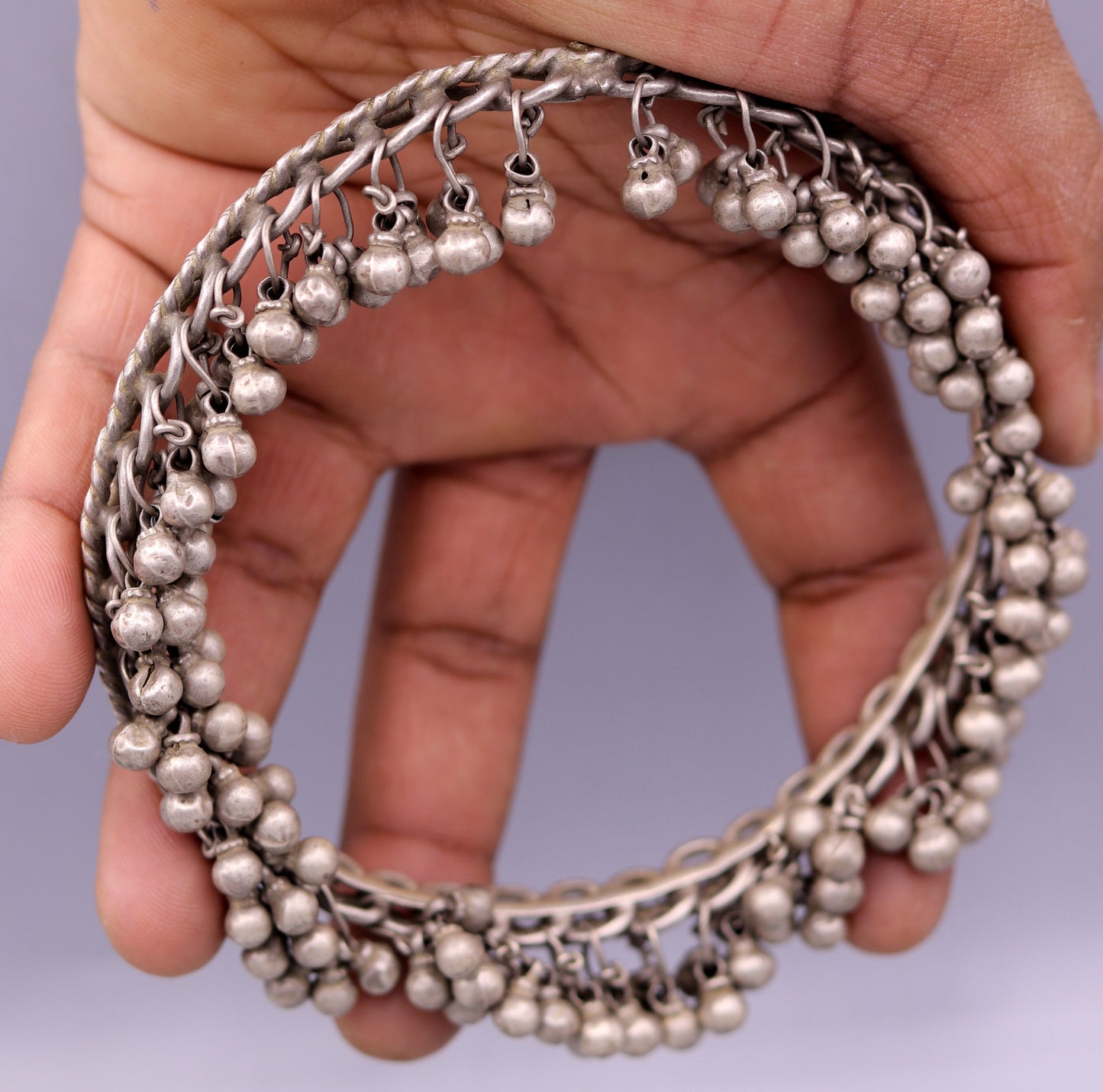 Vintage handmade old silver antique foot bracelet anklet kada ankle bracelet with fabulous bells women's tribal jewelry belly dance sfk06 - TRIBAL ORNAMENTS