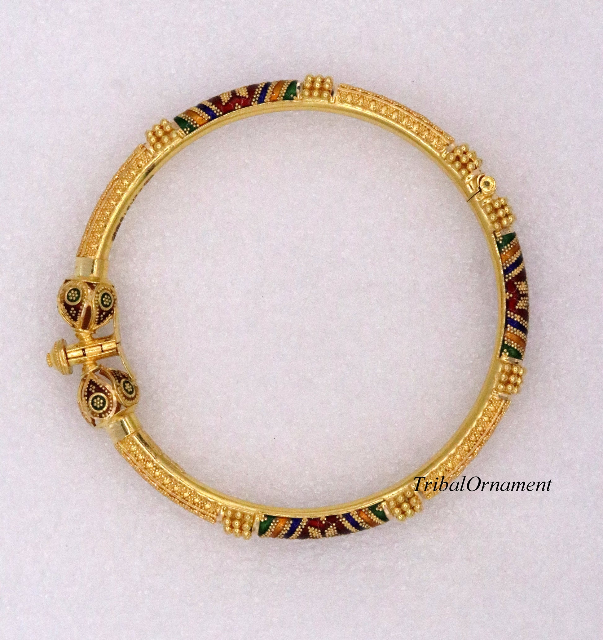 Vintage antique design handmade kada bangle 22kt yellow gold women's excellent jewelry From Rajasthan India - TRIBAL ORNAMENTS