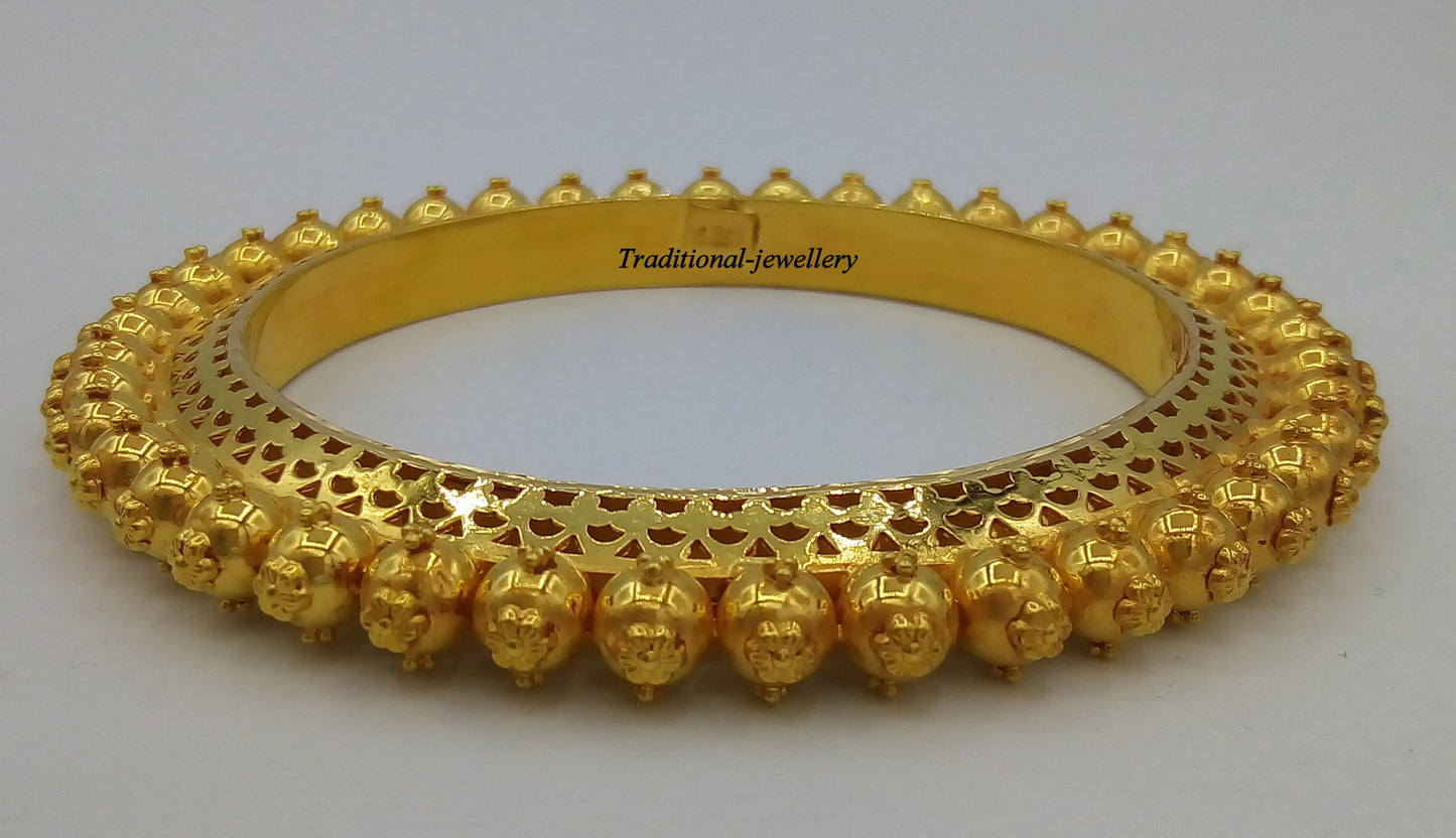 Vintage 22kt yellow gold handmade antique design excellent wedding bangle bracelet women's jewelry - TRIBAL ORNAMENTS