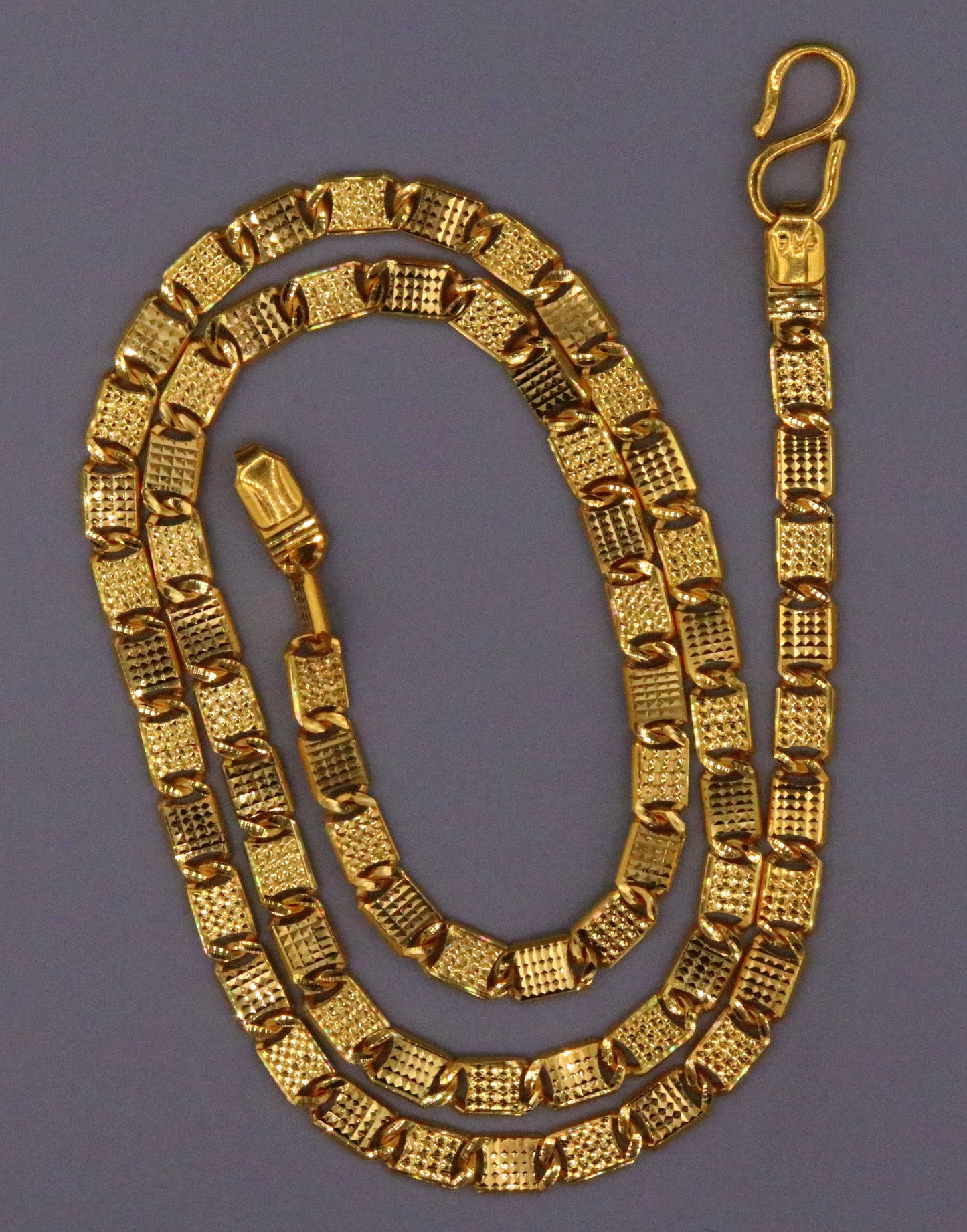 Vintage top class handmade diamond cut nawabi chain 22karat yellow gold 20 inches necklace chain gifting jewelry - TRIBAL ORNAMENTS