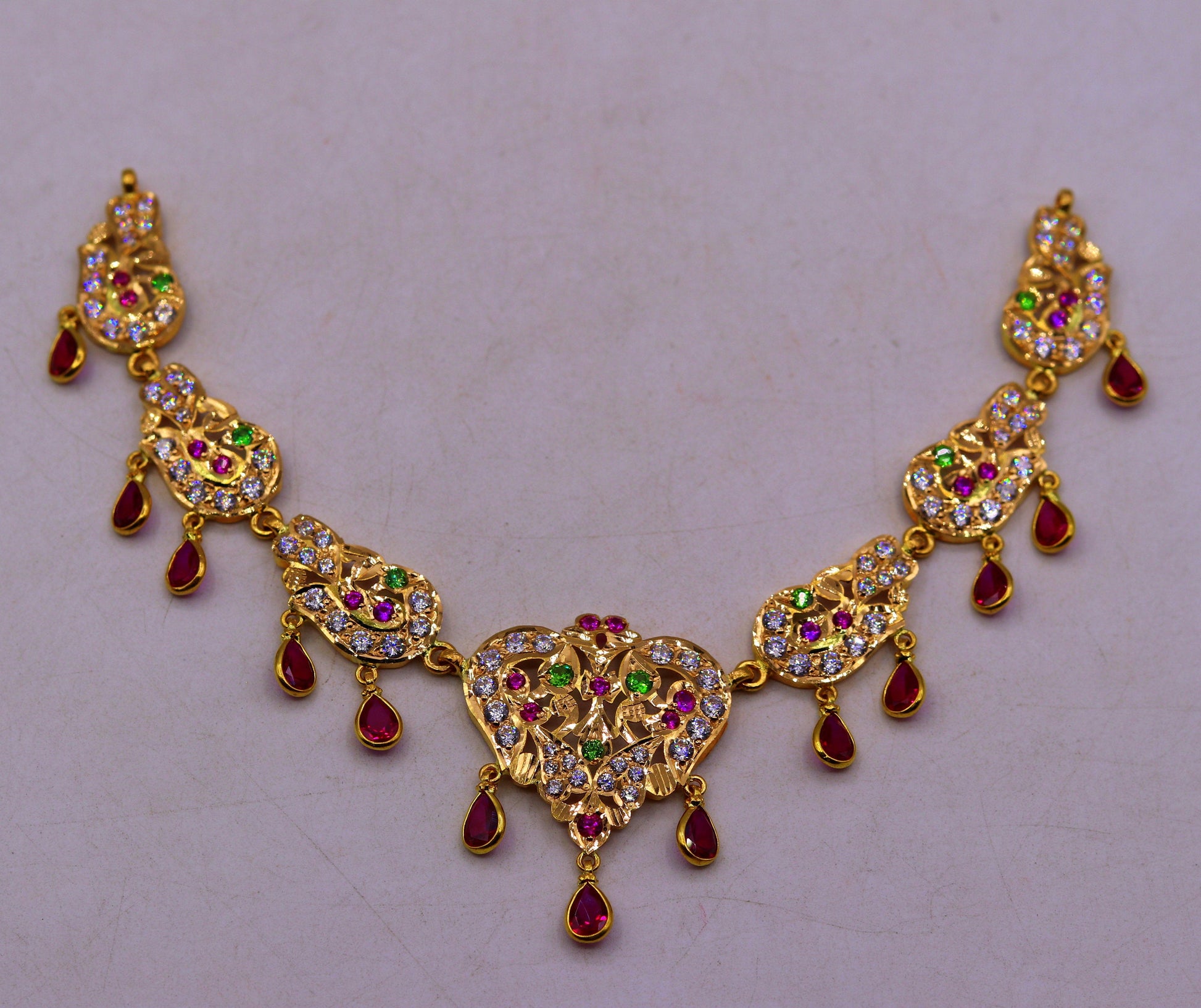 22 karat yellow gold Vintage traditional stylish Necklace indian gold jewellery from rajasthan and punjab india - TRIBAL ORNAMENTS