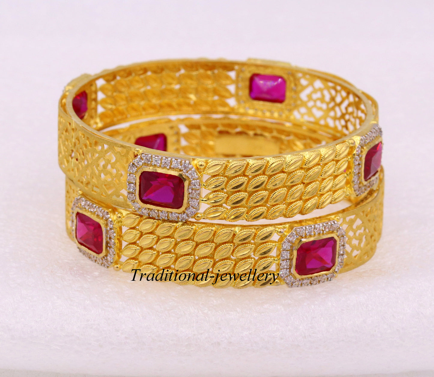 Vintage antique stylish handmade 22kt yellow gold bangle bracelet women's wedding anniversary gifting jewelry - TRIBAL ORNAMENTS