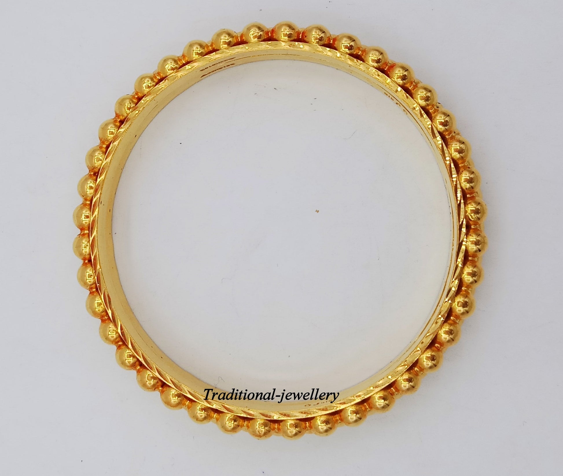Vintage antique style handmade 22kt yellow gold bangle bracelet women's wedding anniversary Rajasthan kakan set jewelry - TRIBAL ORNAMENTS