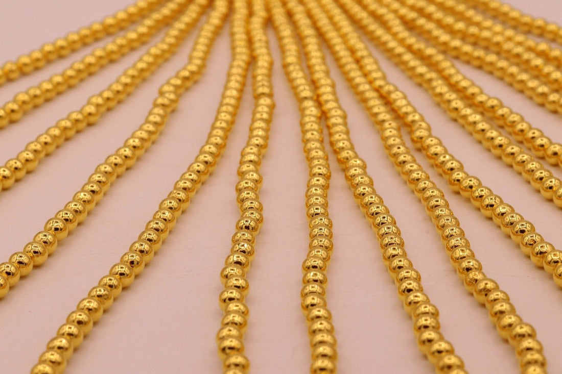 Lot 20 pieces 22karat yellow gold handmade beads or ball fabulous jewelry making loose beads, waxed  beads - TRIBAL ORNAMENTS