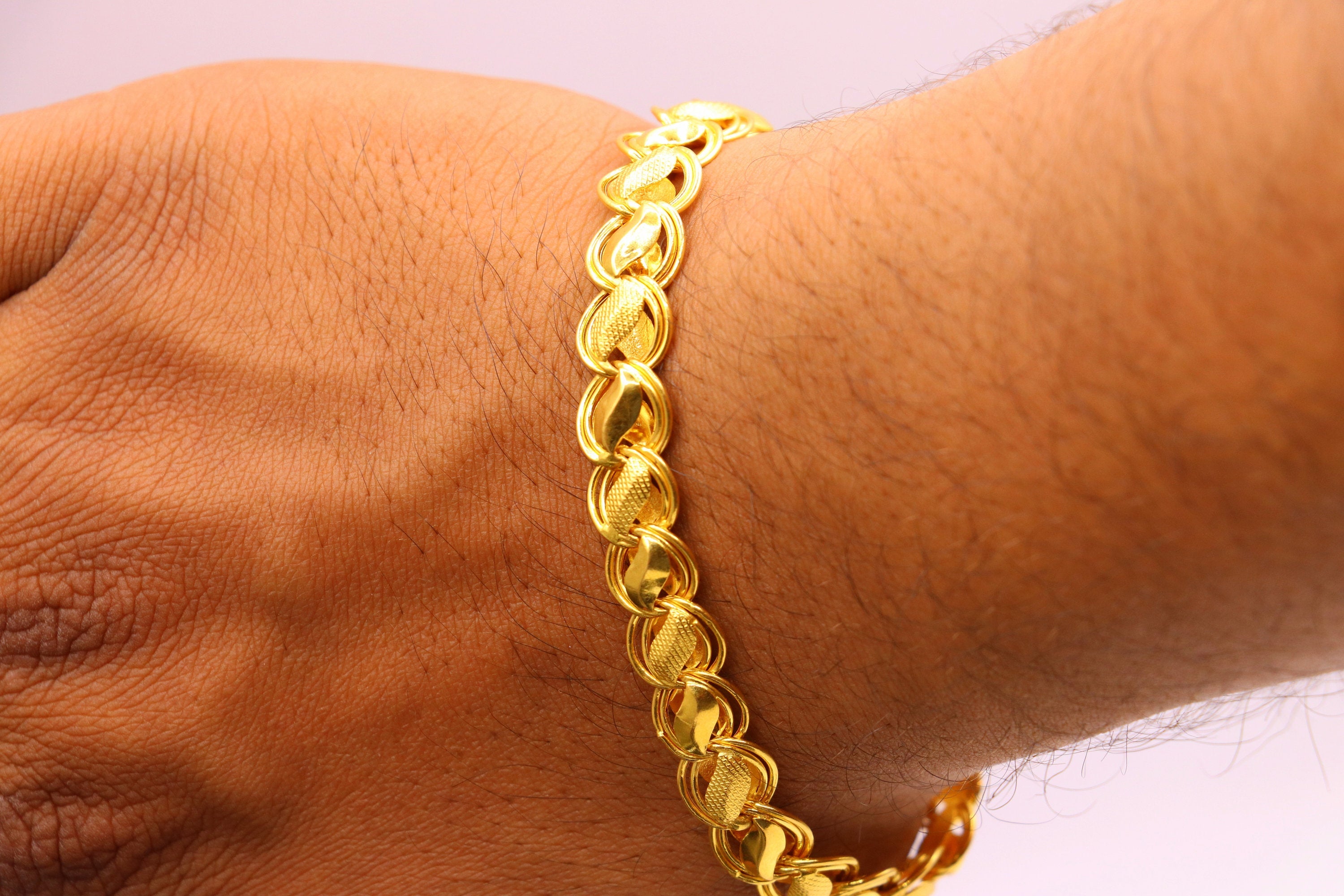 LVA CREATIONS gold plated chain wiith bracelet for men  boys Neck Chain  Set for Men Women Girls Boys stylish fancy party wear long necklace  handmade golden necklace style chains for boys