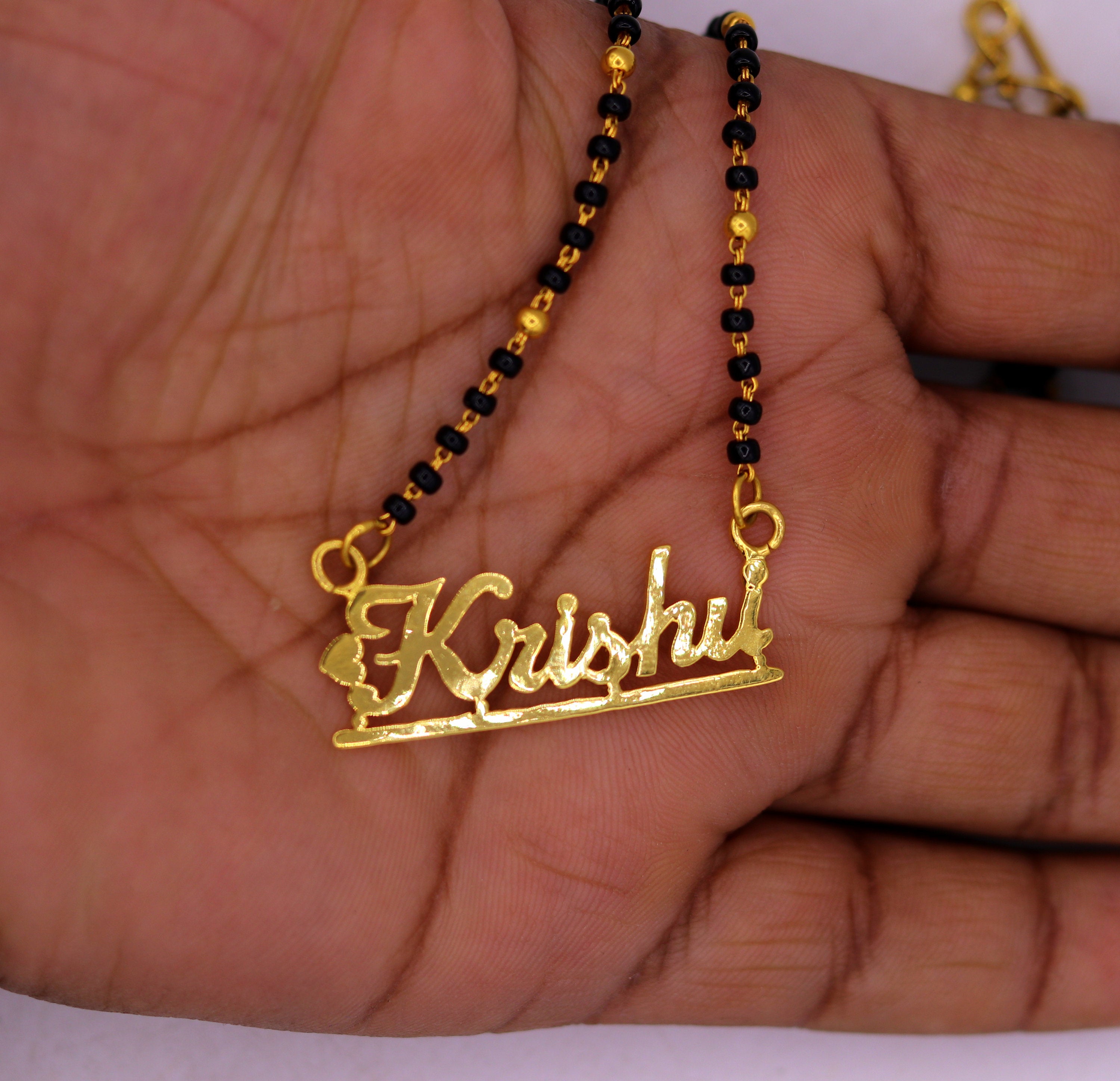 916 gold deals name necklace