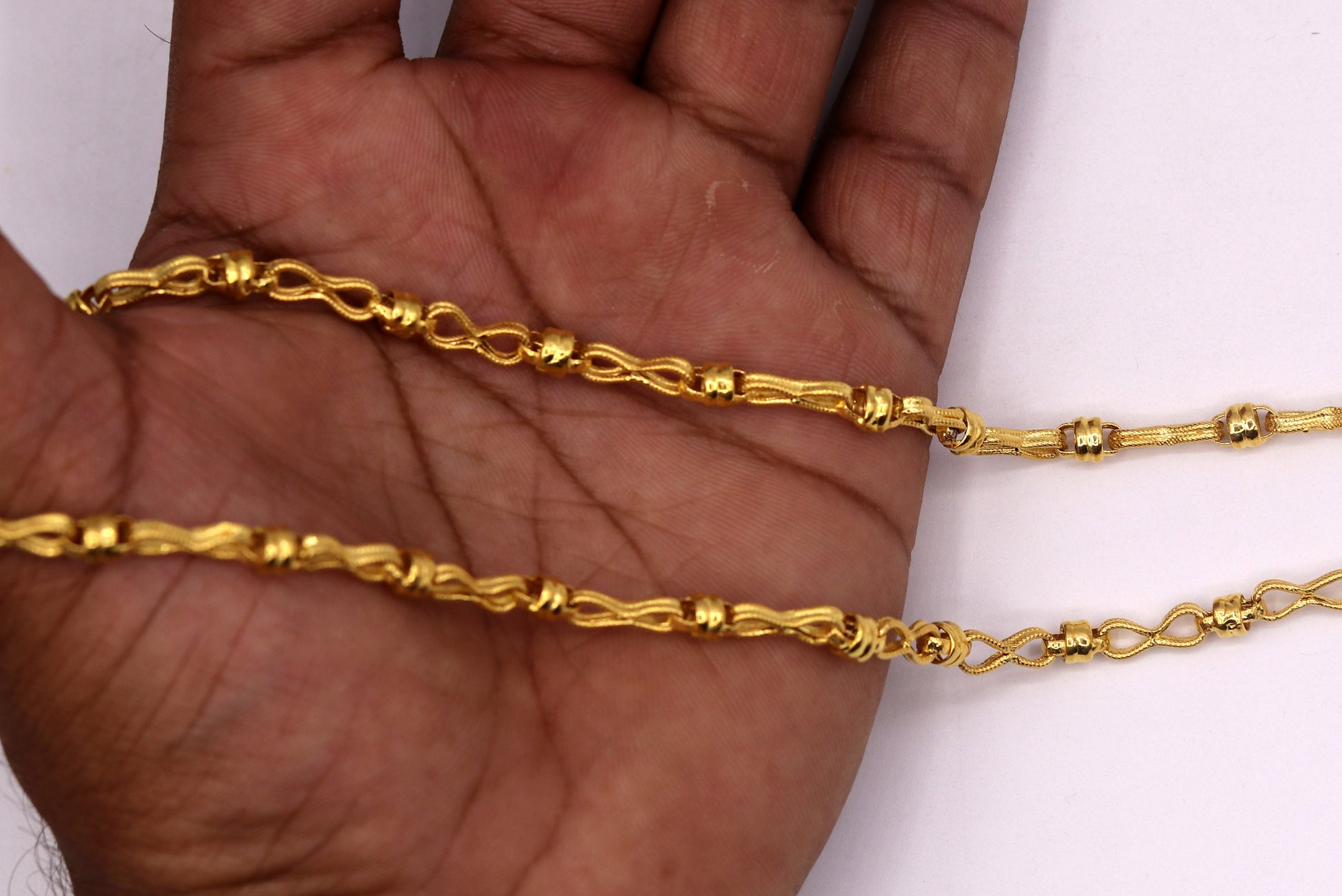 22kt certified hallmarked unique antique design handmade link chain unisex gifting jewelry ch191 - TRIBAL ORNAMENTS