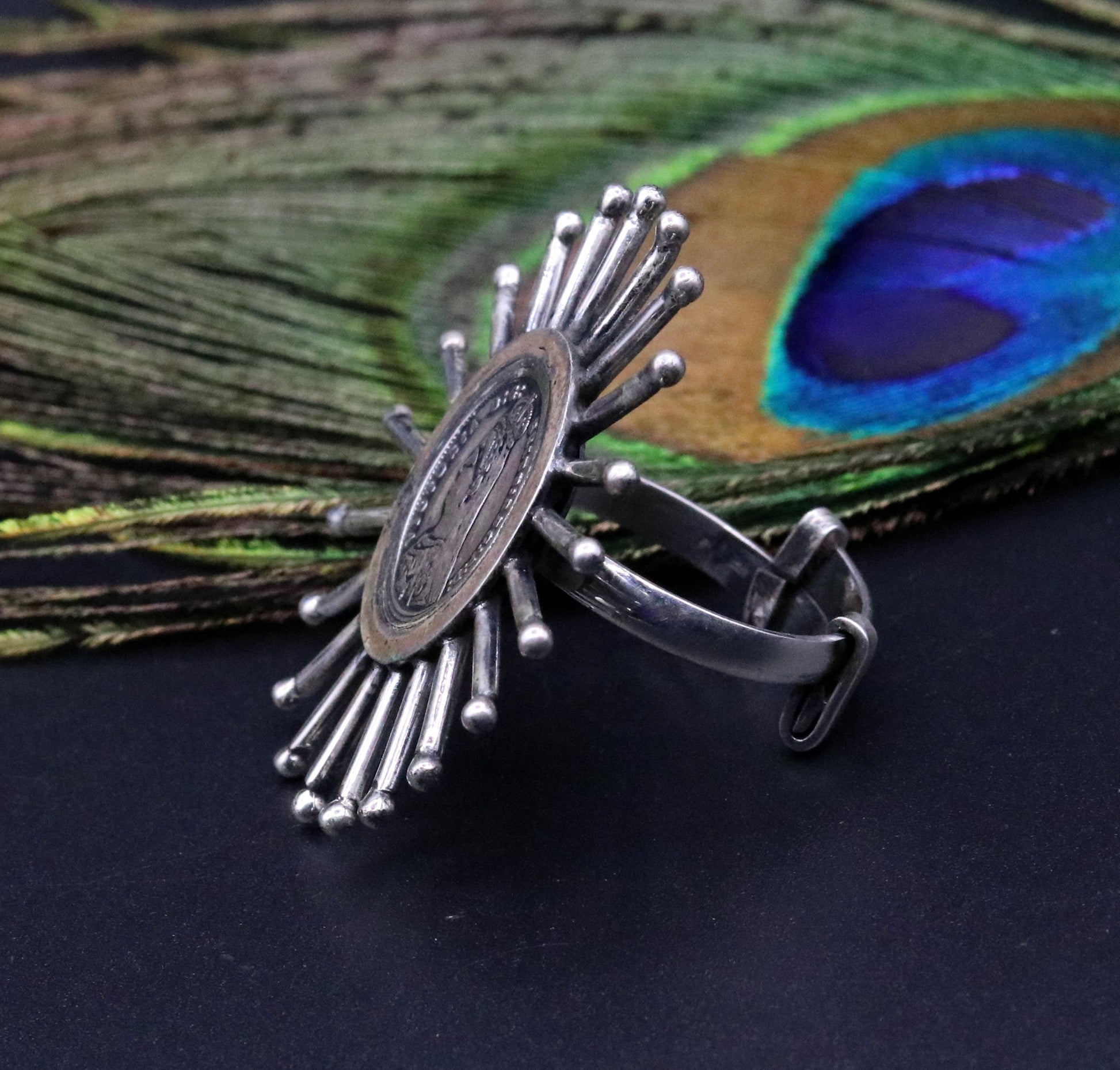 925 sterling silver handmade fabulous Victoria ring adjustable ring unisex jewelry from rajasthan india sr167 - TRIBAL ORNAMENTS