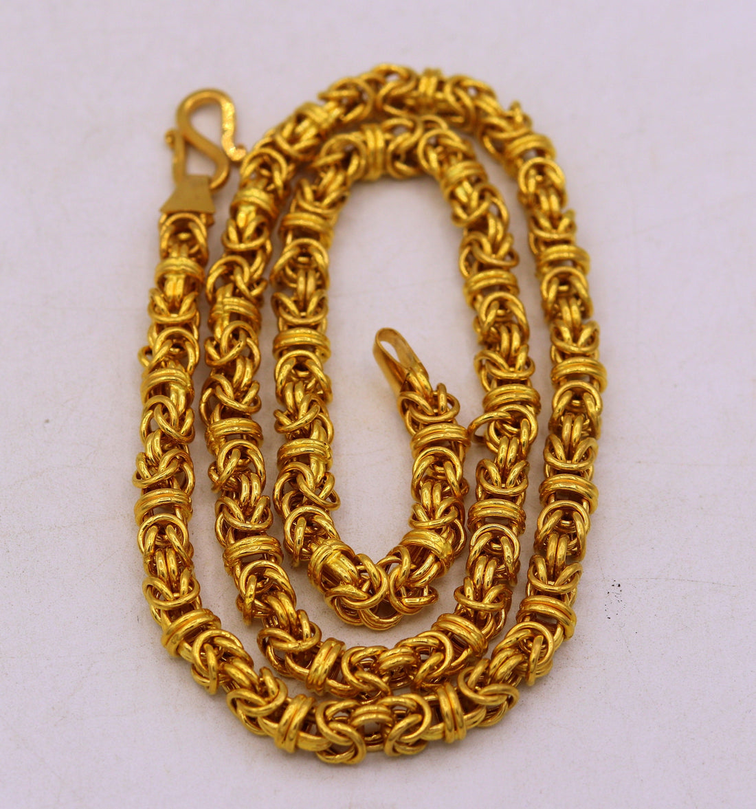 New stylish 22kt yellow gold handmade fabulous byzantine chain necklace unisex gifting unisex jewelry from rajasthan india - TRIBAL ORNAMENTS