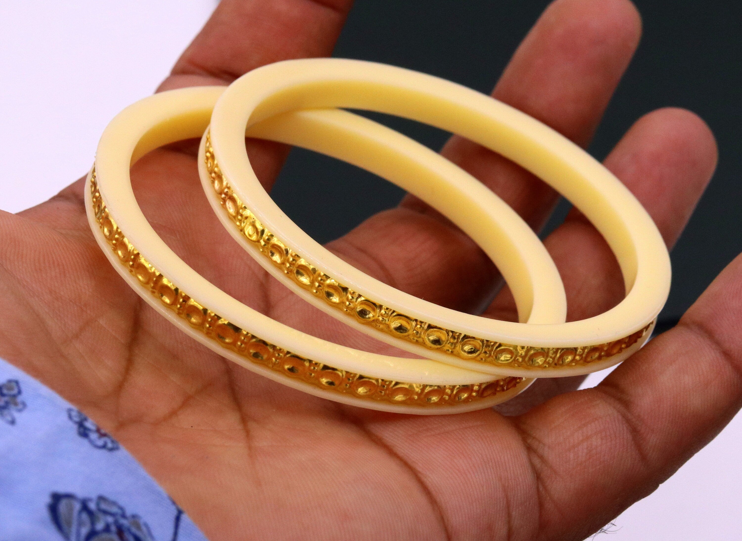Polki Diamond + 22k Gold Bangle Bracelet | 22k gold bangles, Diamond bangle,  Bangles