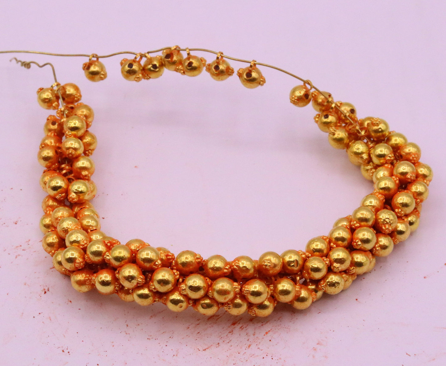 loose beads 22karat yellow gold Vintage design antique handmade excellent beads hanging bells with wax inside for durability  bead05 - TRIBAL ORNAMENTS