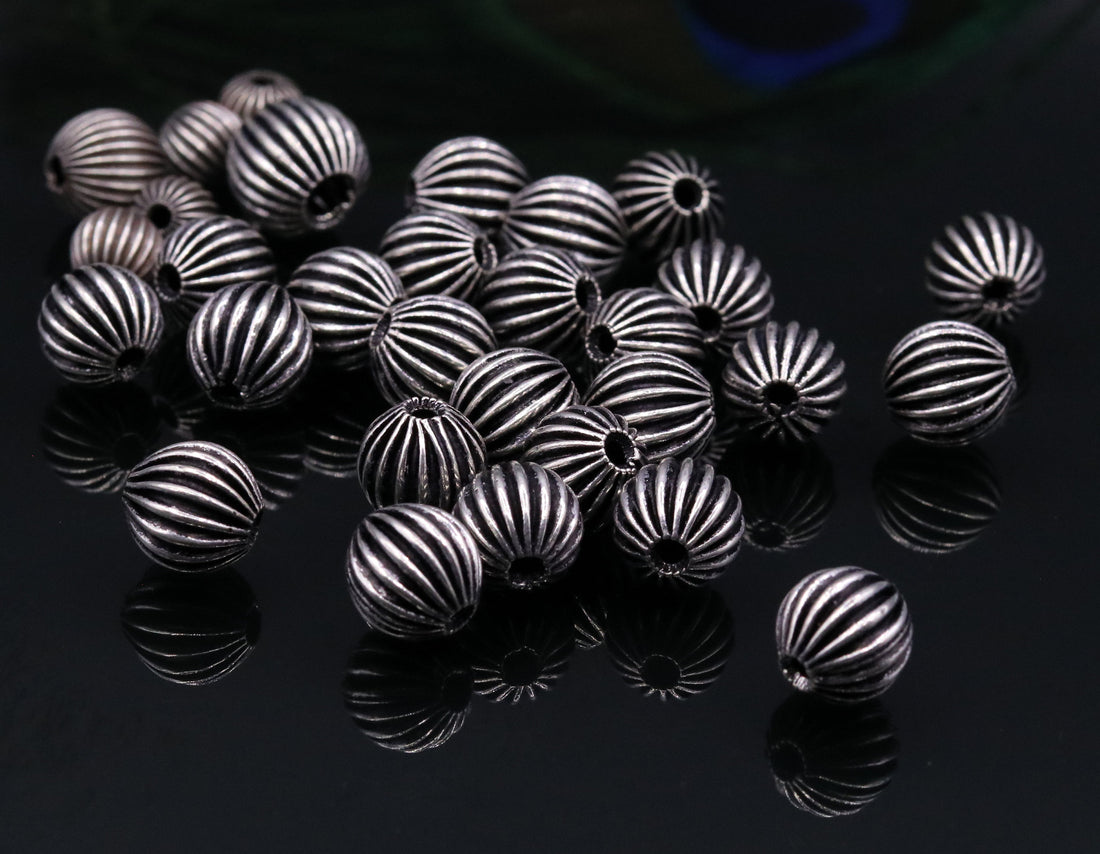 Lot 10 pieces Vintage antique design handmade 925 sterling silver beads loose beads for jewelry making ideas bd04 - TRIBAL ORNAMENTS