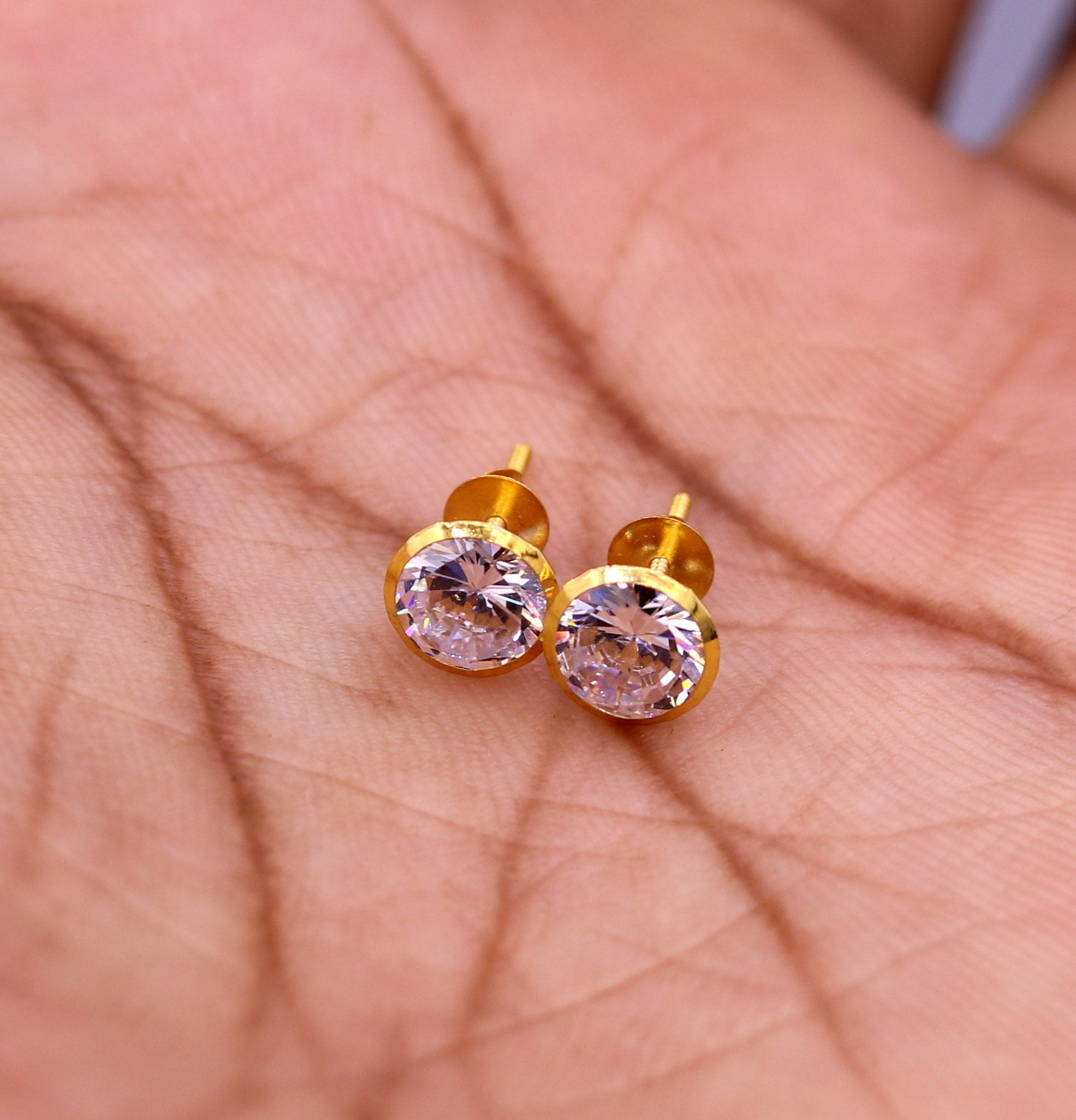 Zircon stone store gold earrings