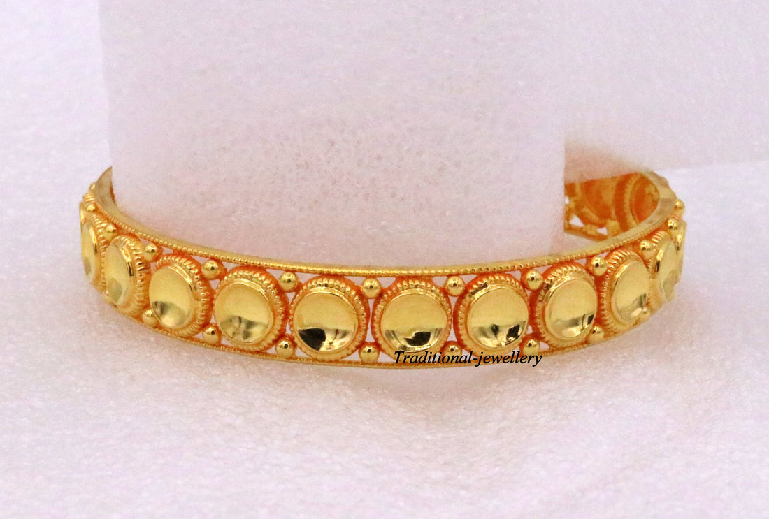 Antique design tussi chudi  handmade fabulous 22karat yellow gold bangle bracelet Indian tribal jewelry from rajasthan india - TRIBAL ORNAMENTS