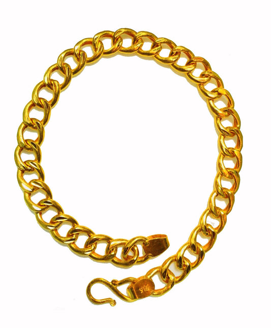 Genuine 22k yellow gold handmade fabulous link chain bracelet unisex jewelry from Rajasthan india - TRIBAL ORNAMENTS