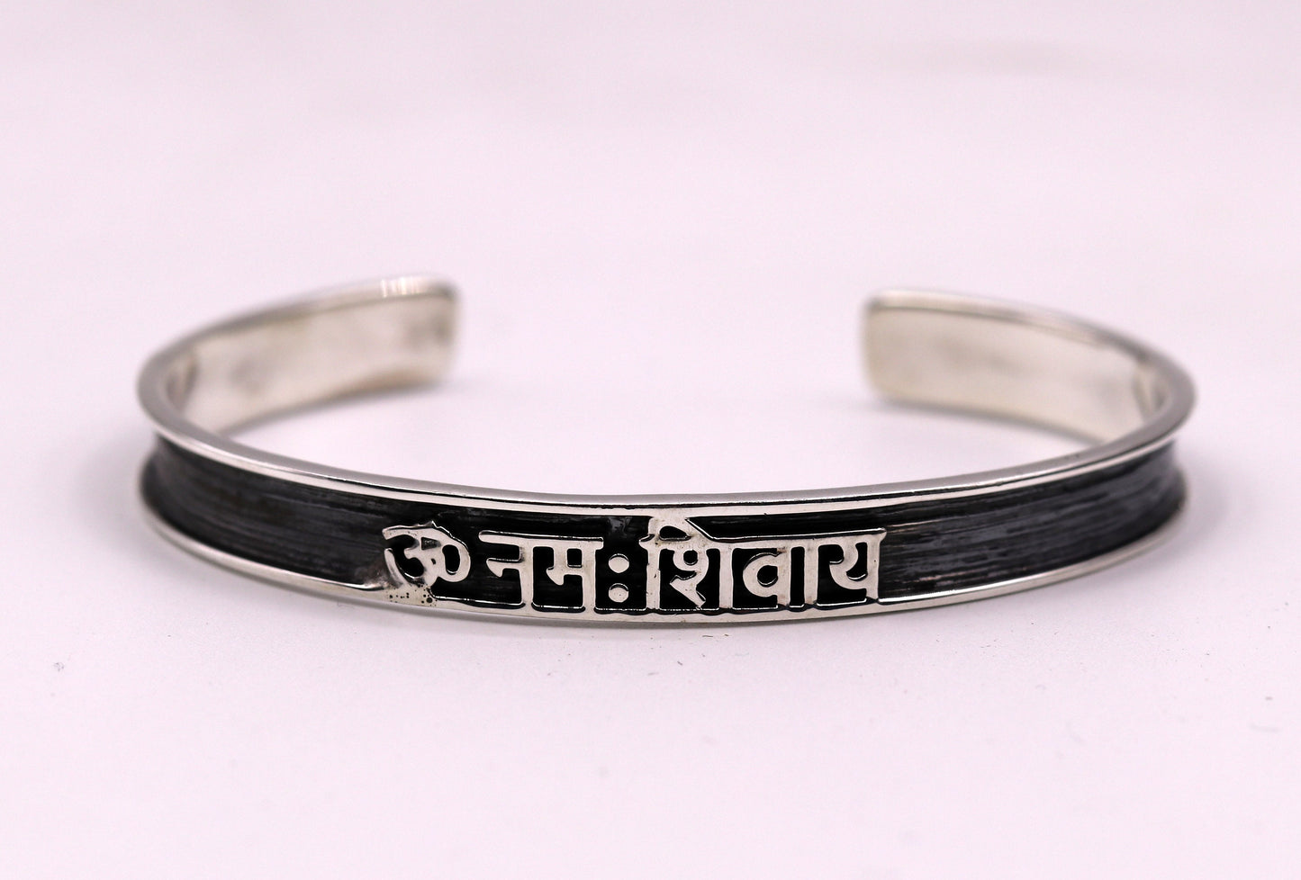 925 sterling silver or Gold polished handmade aum namah shivay mantra bracelet open face kada unisex shiva bracelet jewelry India Gcuff48 - TRIBAL ORNAMENTS