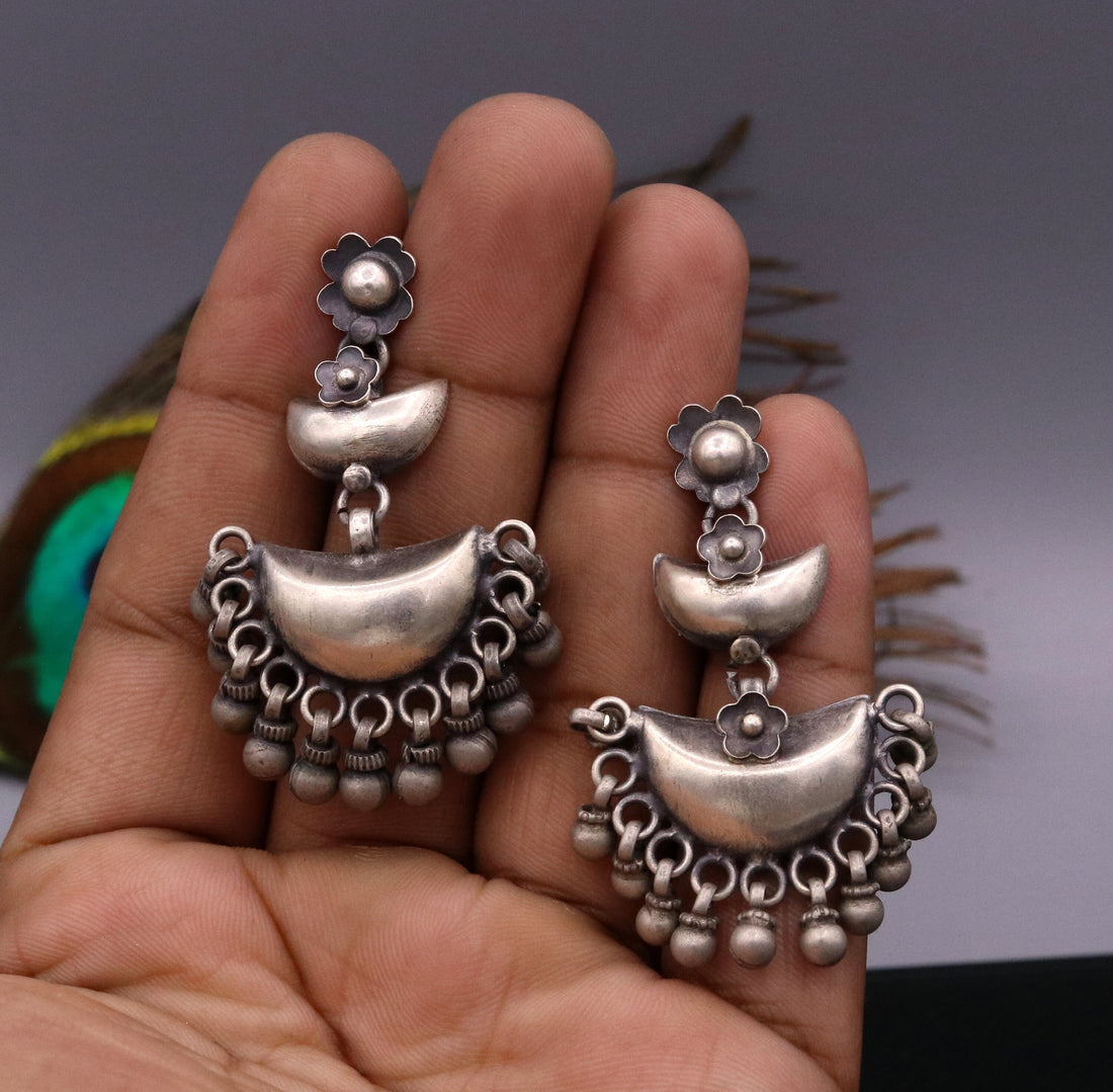 Amazing drop dangle vintage antique design handmade 925 sterling silver stud earrings belly dance customized  jewelry girls women's s312 - TRIBAL ORNAMENTS