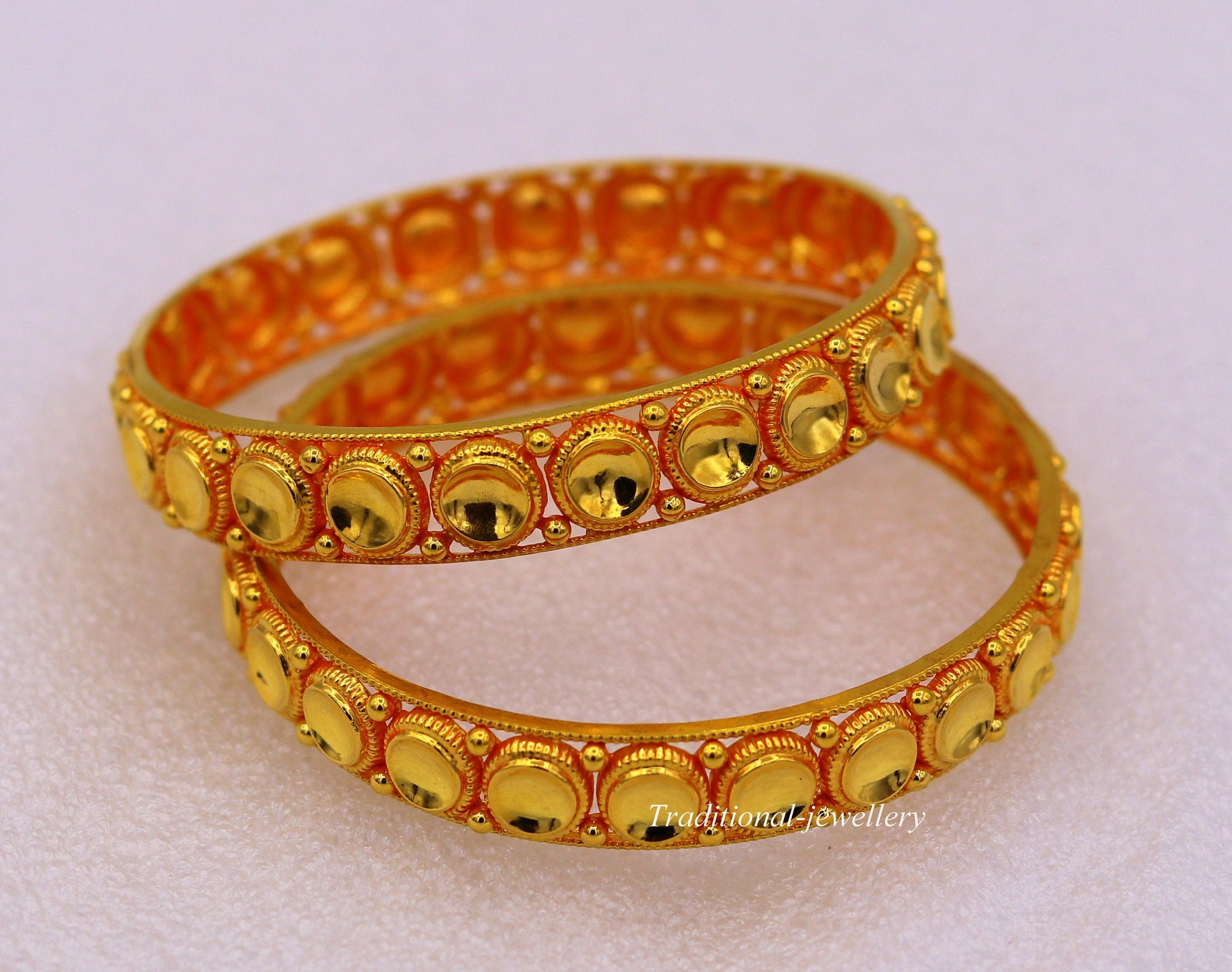 Antique design tussi chudi  handmade fabulous 22karat yellow gold bangle bracelet Indian tribal jewelry from rajasthan india - TRIBAL ORNAMENTS