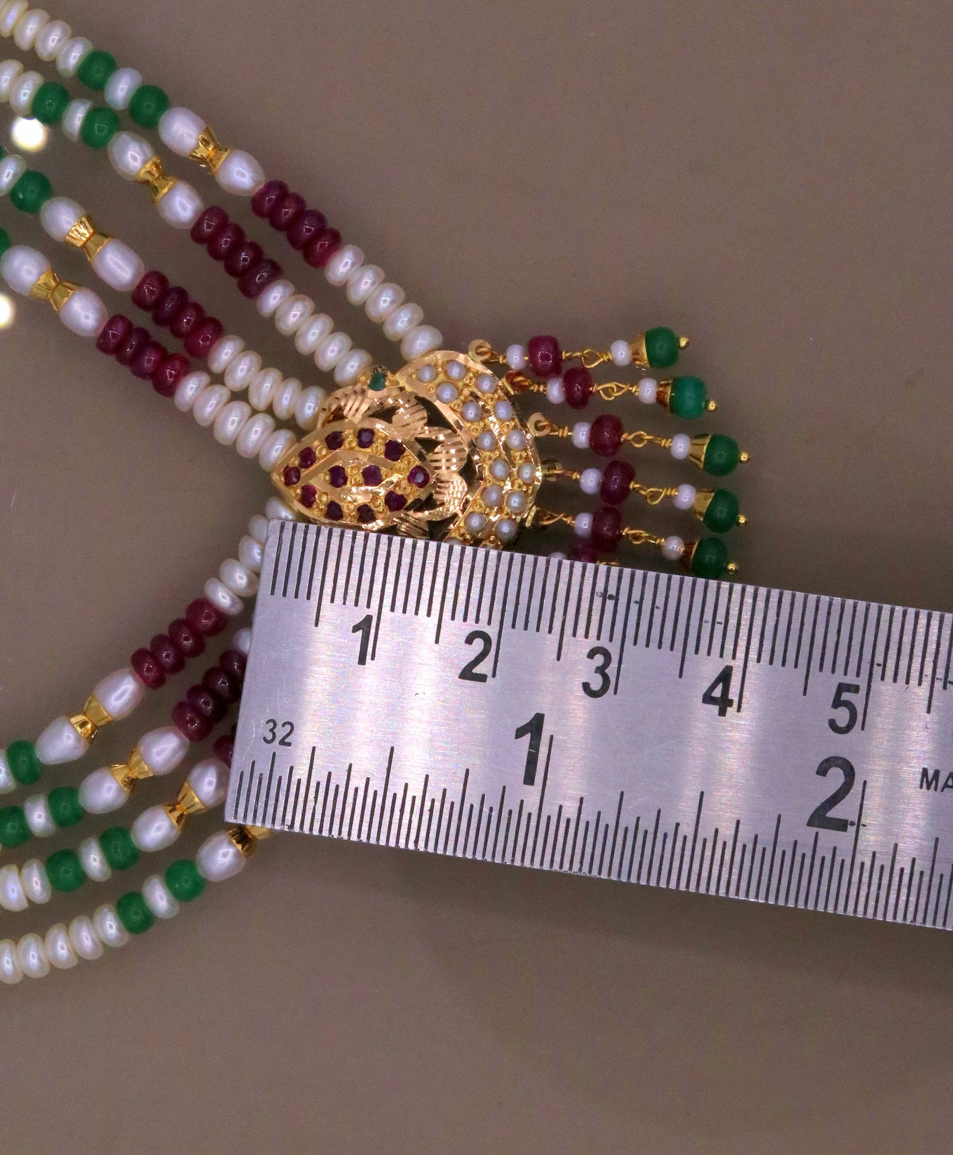 Handmade genuine 22kt yellow gold handmade gorgeous necklace set with fabulous color beads , wedding tribal rajput punjabijewelry india - TRIBAL ORNAMENTS