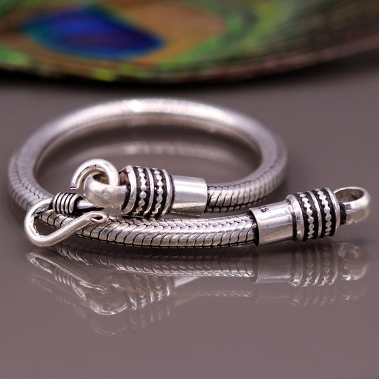 8.25 inches 5mm Amazing vintage style snake chain handmade 925 sterling silver bracelet unisex Indian tribal gifting jewelry SBRM1001 - TRIBAL ORNAMENTS