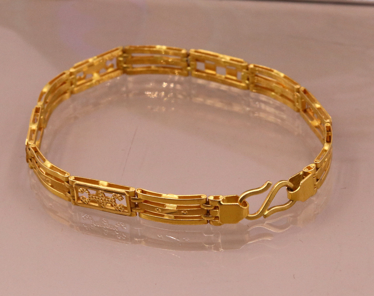 Authentic 22kt yellow gold handmade stylish solid flexible bracelet unisex top class  gifting from Rajasthan india - TRIBAL ORNAMENTS